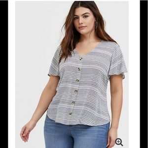Torrid stripe button blouse